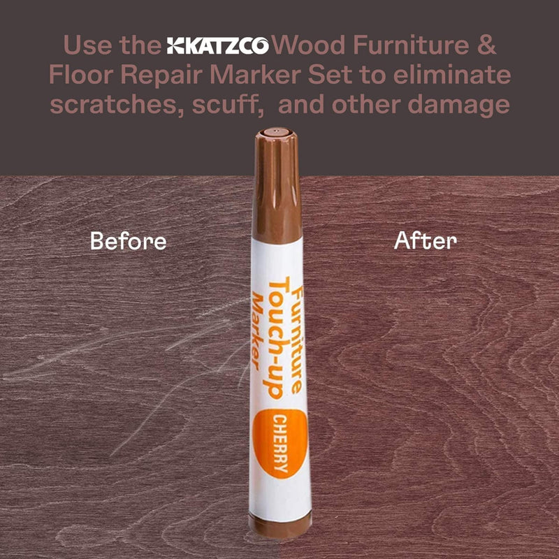 [Australia] - Katzco Furniture Repair Kit Wood Markers - Set of 34 - Markers and Wax Sticks with Sharpener - for Stains, Scratches, Floors, Tables, Desks, Carpenters, Bedposts, Touch-Ups, Cover-Ups 