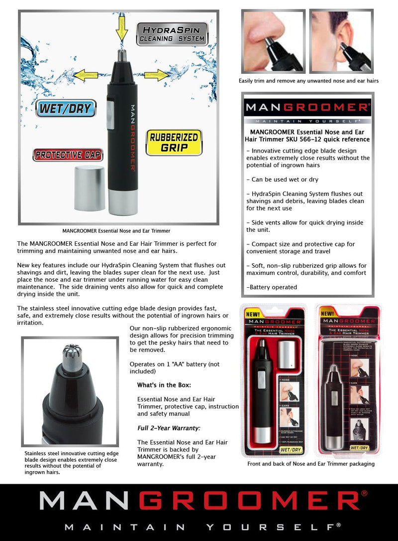 [Australia] - MANGROOMER PRO Essential Nose and Ear Hair Trimmer 