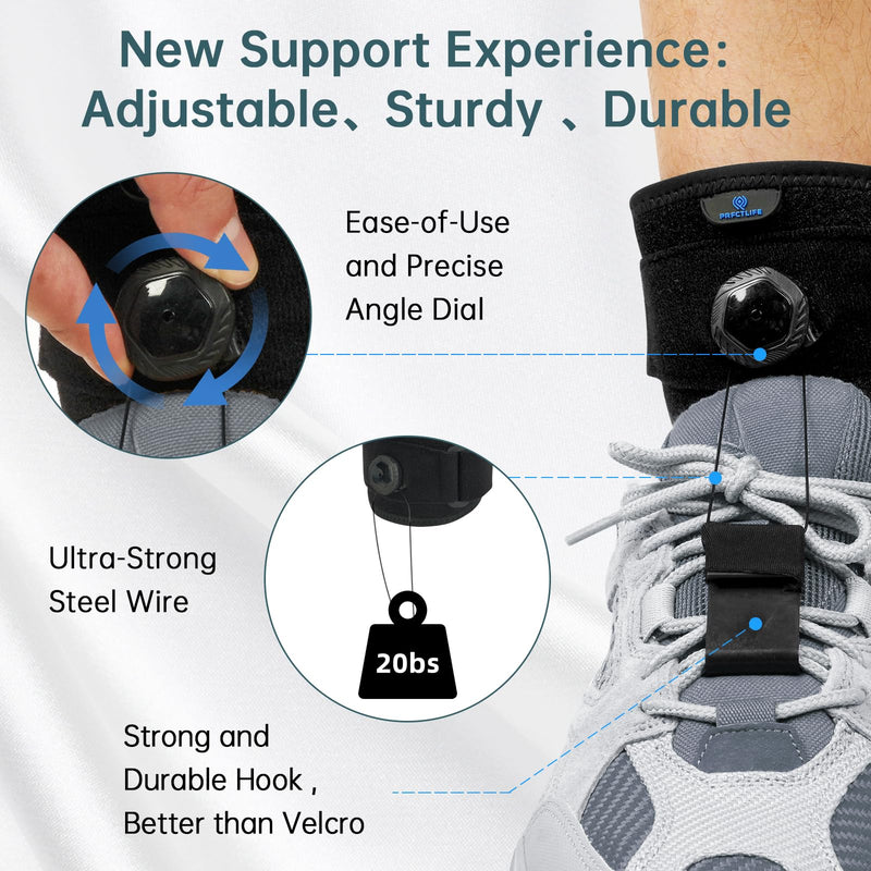 Drop Foot Brace with Reel-Adjust Dorsiflexion Assist, AFO Foot Drop Brace for Walking with Shoes, Ankle Support for Supination,Plantar Fasciitis,Peroneal Achilles Tendonitis,Stroke,Men/Women