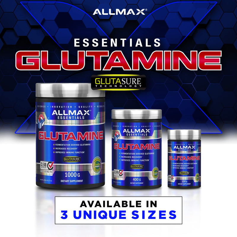[Australia] - ALLMAX Nutrition L - Glutamine Powder, Muscle Recovery Formula, Gluten Free, Vegan, 400 Grams 400g 
