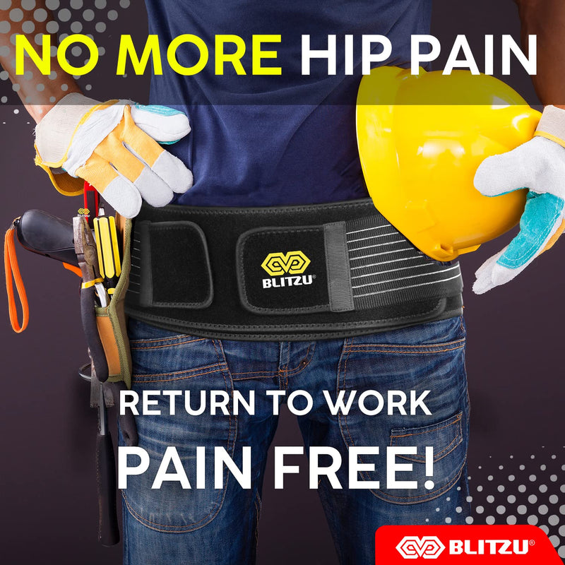 [Australia] - BLITZU Sacroiliac SI Hip Belt For Women And Men. Lower Back Support Belt. Compression Hip Brace for Pelvis, Joint, Lumbar & Sciatica Pain Relief. Sciatic Nerve Brace, Waist Pelvic Support Belt. L-XL Large-X-Large 