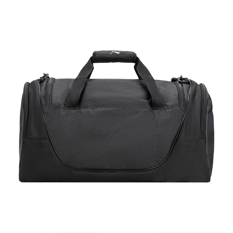 PUMA womens Candidate Duffel Bag with Removable Strap & Shoe Pocket Black/Rose Gold One Size