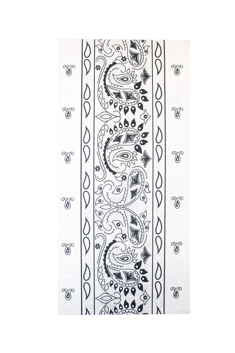 [Australia] - $averPak BodyForge & InsectGuard - Permethrin Treated Mosquitoes, Flies, Ticks & More Insect Repellent Tube Bandanna Neck Gaiter Headband (White Paisley) White/Black Paisely 