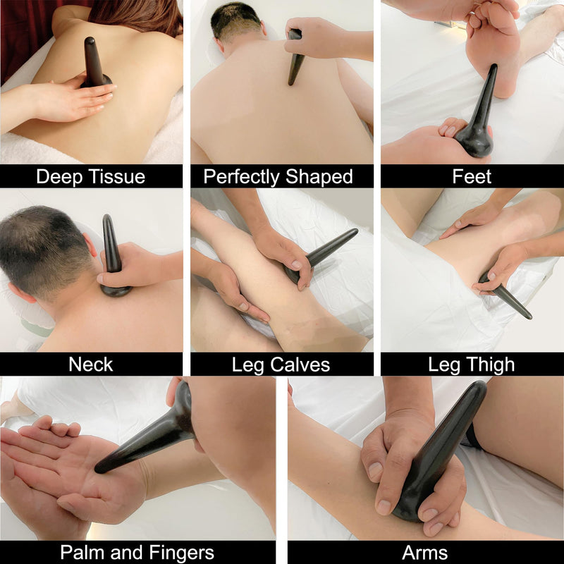 [Australia] - Master Massage TitanGrip Therapeutic Basalt Nail Shape Hot Massage Stone with Trigger Point and Acupressure Tool for Deep Tissue Relaxation and Reflexology Massage (1 Piece) 