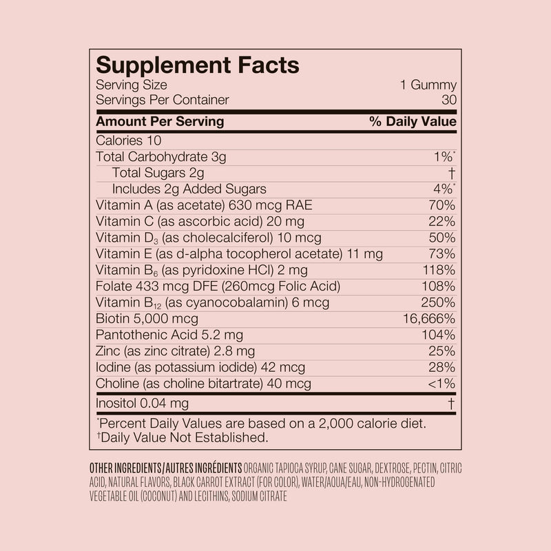 VEGAMOUR GRO Biotin Gummies for Hair Wellness®, 30-Day Supply | Vitamins B, A, C & E, Supports Fuller-Looking Hair & Nails, Vegan & Cruelty-Free 30 Count (Pack of 1)