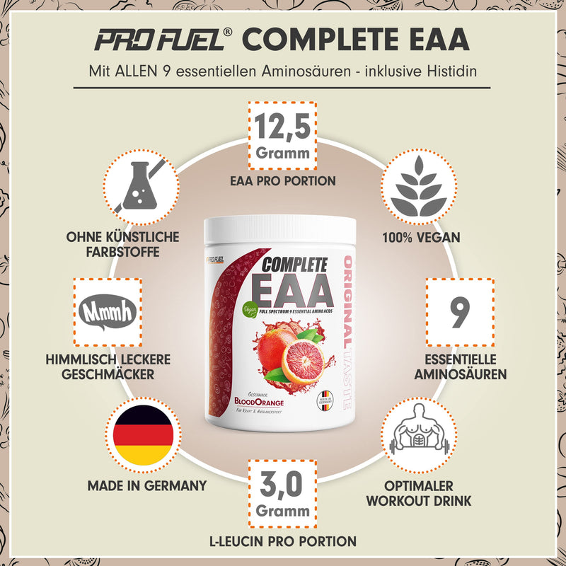 [Australia] - EAA powder 500g BLOOD ORANGE - 12,500mg essential amino acids - incredibly tasty & refreshing - COMPLETE EAA with all 9 EAAs including histidine - EAA vegan amino acid powder - Amino Workout Drink 500 g (pack of 1) 