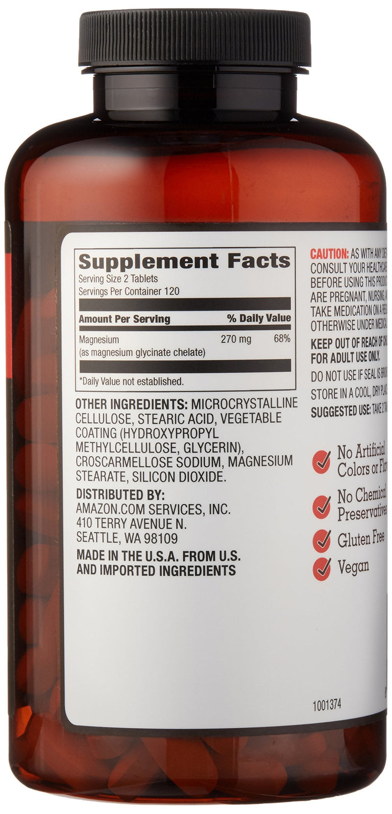 Amazon Elements Chelated Magnesium Glycinate (240 Tablets) and Amazon Elements B Complex (65 Capsules)