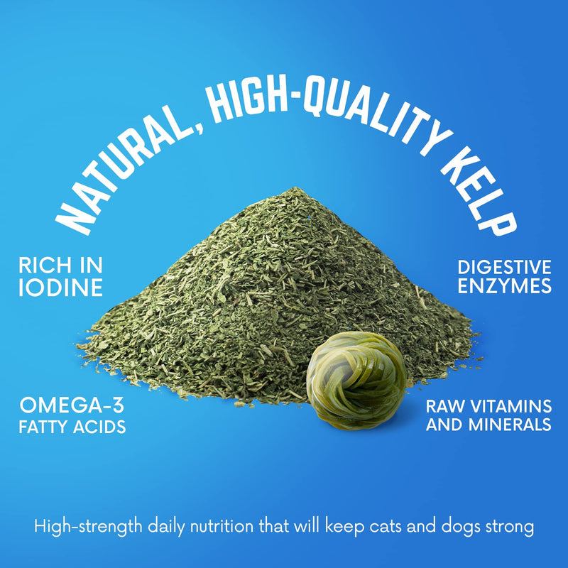 Kelp Powder, Dried Sea Kelp Supplement for Optimal Pet Health, Multifunctional Dog Vitamins Rich with Iodine & Omegas for Thyroid Health, Dental, Immune, Digestive, & Heart Health, 453g 16 OZ - PawsPlanet Australia