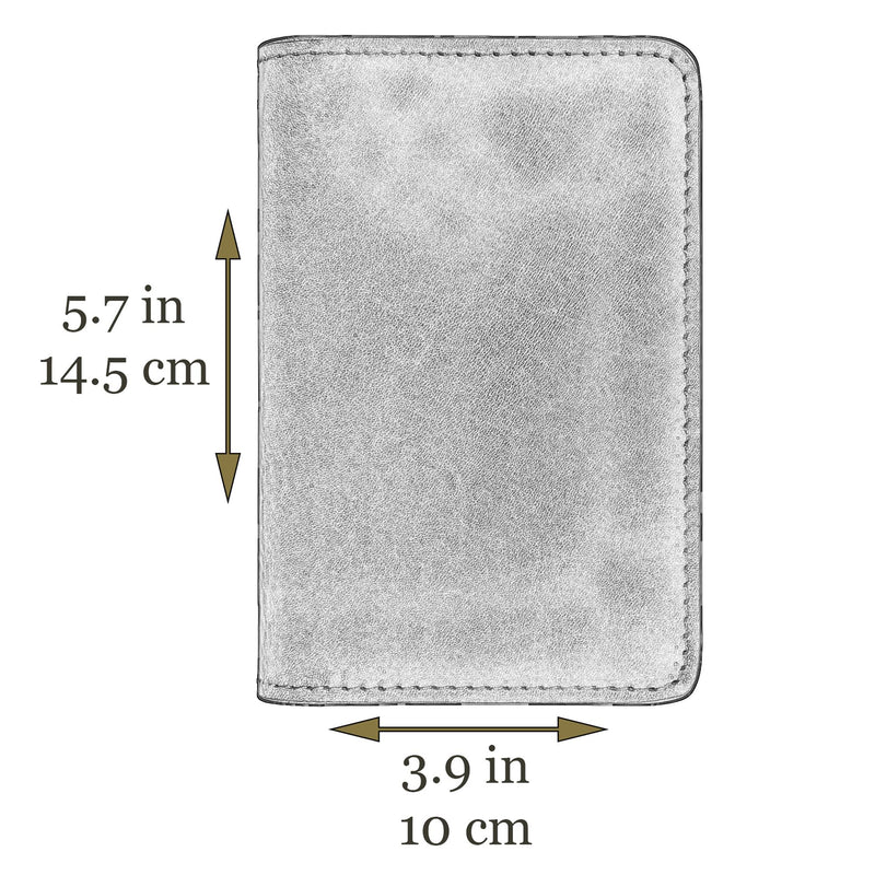 Time Resistance Leather Passport Holder – Full-Grain Leather Travel Wallet - Passport Cover with Card Slots (Black) Black