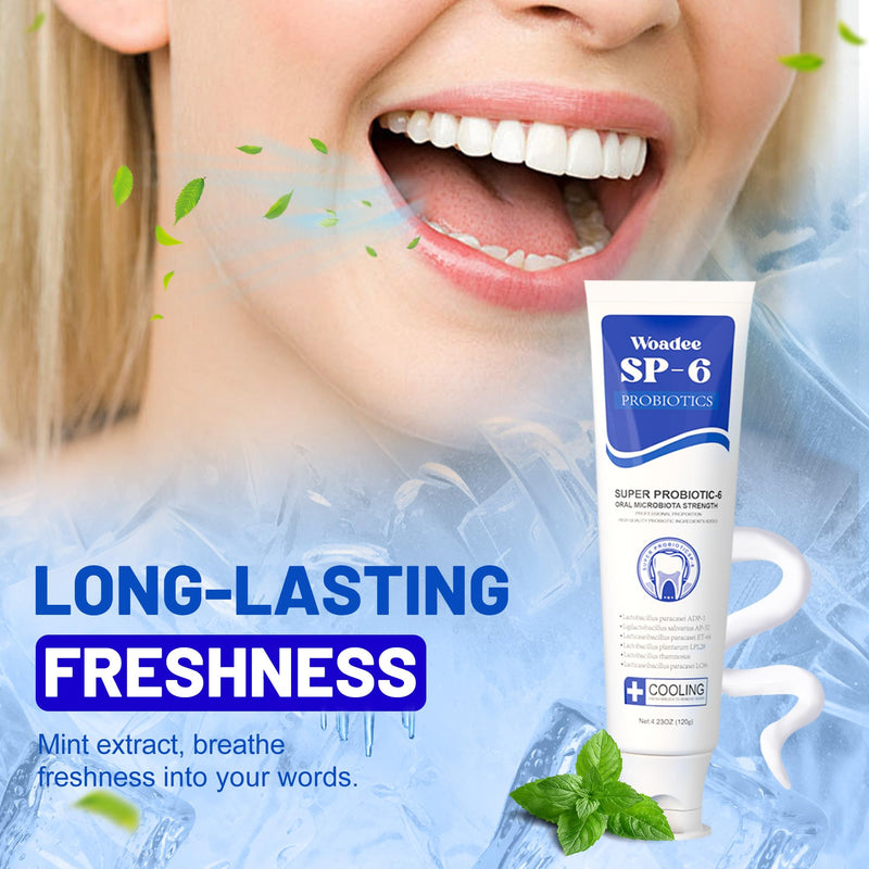 [Australia] - SP-6 Toothpaste Set, 6 Probiotics for Whitening & Cooling Fresh Breath, 7- Pro Intense Whitening, Fluoride-Free, Safe for Enamel, Deep Brigthtening & Freshness (2 Tubes, Blue+Purple) D: SP-6+7Pro 4.6 Ounce (Pack of 1) 