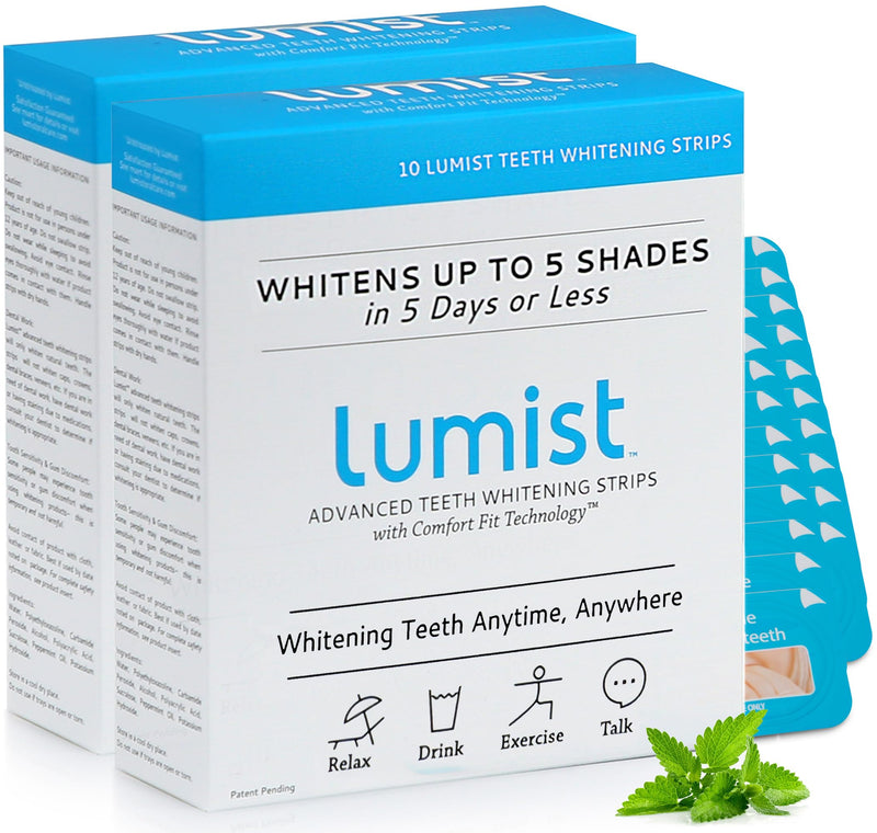 Advanced Teeth Whitening Strips – Pack of 20 (10 Treatments) - 5 Shades Brighter in 5 Days - Mint Flavored with Enamel Safe Comfort Fit Technology - Teeth Whitening Kit for Sensitive Teeth 10 Count (Pack of 2)