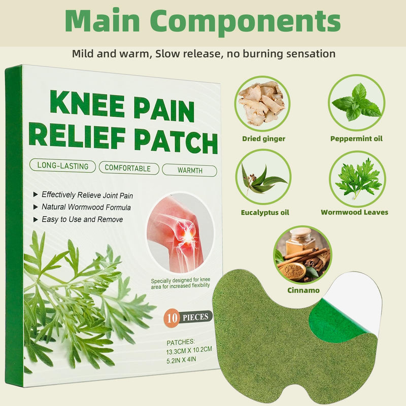 [Australia] - Holilo Pain Relief Patch, Pack of 40 Knee Pain Plasters, Natural Herbal Pain Relief Patch Self-Adhesive Heat Plasters Pain Relief Plasters for Knees, Back, Neck and Sore Muscles 