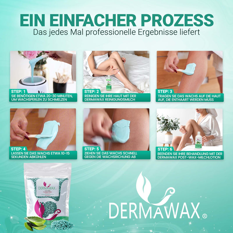 [Australia] - Dermawax 1 kg hot wax wax beads aloe vera for sensitive skin - hair removal without wax strips, gentle waxing for face, legs, bikini & body - made in Italy, professional quality (1 kg, aloe vera) 1 kg (pack of 1) 