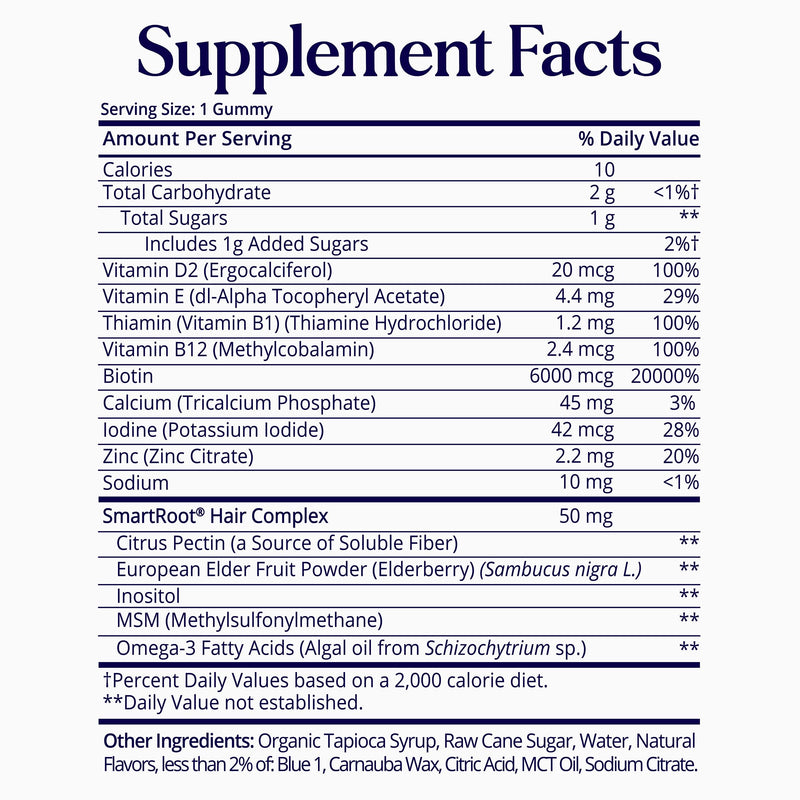 SugarbearPRO Hair Vitamin Gummy 14 Day Supply Extra Strength Biotin 6000mcg, Growth for Men & Women, Vegan Vitamin B12, MSM, Inositol, Omega 3, Elderberry, Certified Kosher, Halal, Cruelty-Free