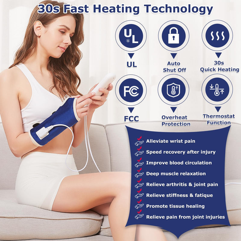 [Australia] - CAMECO Heating Pad for Wrist Pain Relief, Heated Wrist Wrap for Carpal Tunnel, 10-90Min Timer 