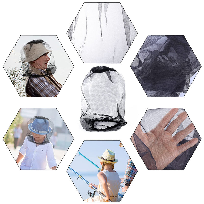 [Australia] - Pack of 4 mosquito net head, mosquito net for hat, mosquito head net, mosquito head net, head protection net for outdoor hiking, hiking, camping, beekeeping, fishing, mosquito fly, insect protection 