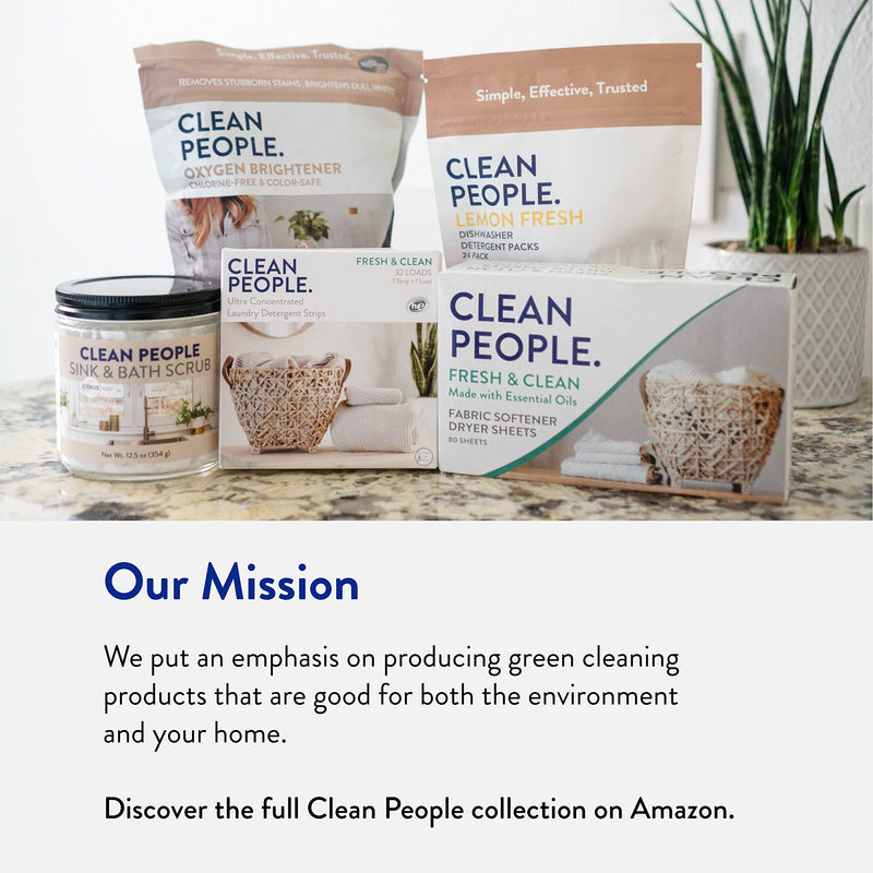 [Australia] - The Clean People Fabric Softener Sheets - Dryer Sheets - Softens & Removes Static Cling - Vegan Laundry Softener With Essential Oils - Fresh Scent, 160 Pack Fresh Clean 