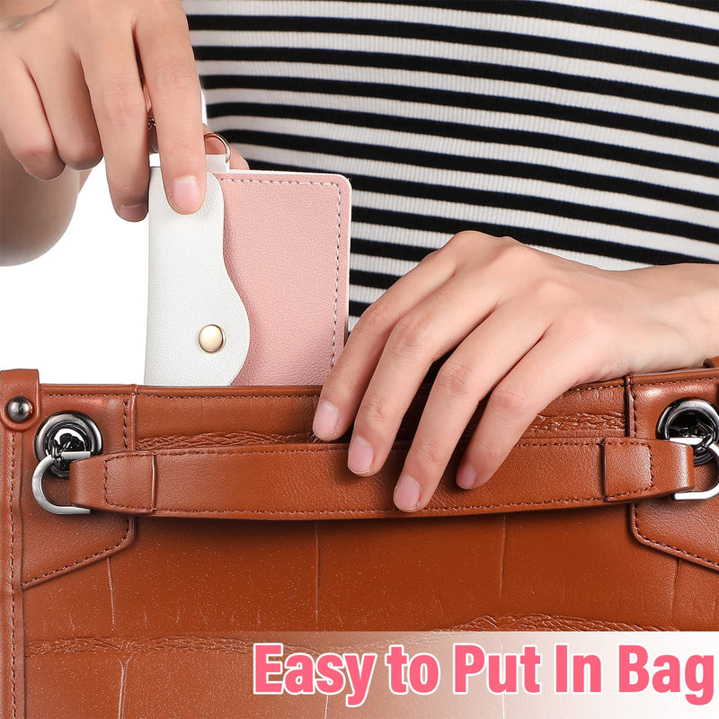 [Australia] - 2 Pack Birth Control Pill Case Sleeve Packet PU Leather Wallet Pill Holder 4.33 x 3 Inch Birth Control Pill Pouch with Key Ring for Pill Card Organizer(Pink, Blue) Pink, Blue 