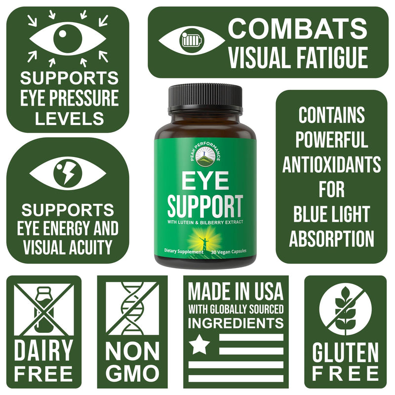 Eye Support Supplements | Macular Degeneration Vitamins with Astaxanthin | Lutein, Zeaxanthin, Carotenoids, Bilberry Extract | Capsules for Aging Eyes, Computer, Smartphone Users | Avoid Degeneration