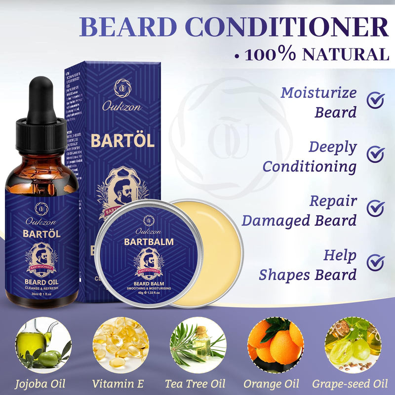 [Australia] - Beard care set for men, upgraded beard gift for Christmas, birthday - complete beard growth product for men with beard shampoo, beard oil, beard roller, beard growth serum, beard balm, beard brush, beard scissors 2023 complete beard care set 
