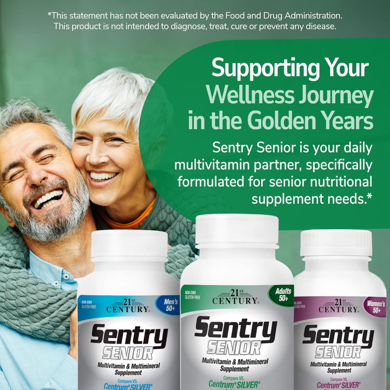 21st Century Sentry Senior Multivitamin, Adults 50+, 265 Tablets | Complete Daily Multivitamin & Multimineral, Compare VS. Centrum® SILVER Adults, Adults 50 Plus, Supports Heart, Eye 265 Count (Pack of 1)