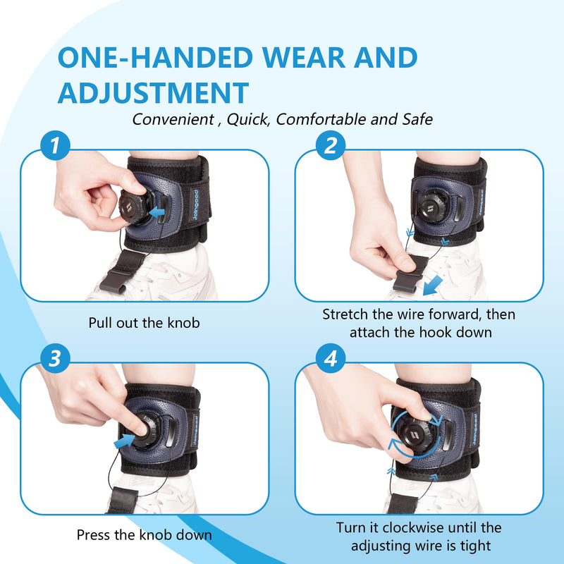 AFO Foot Drop Brace for Walking with Shoes, Drop Foot Brace with Reel-Adjust Dorsiflexion Assist, Adjustable Foot Brace for Drop Foot Support, Fits Left or Right Foot for Women Men (S/M) S/M With Knob