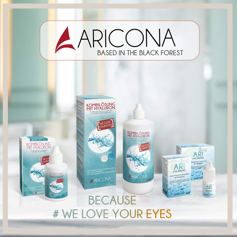 [Australia] - aricona contact lens liquid - 2 x 360 ml all-in-one combination solution with hyaluronic acid - contact lens liquid for soft lenses including container 360 ml (pack of 2) 