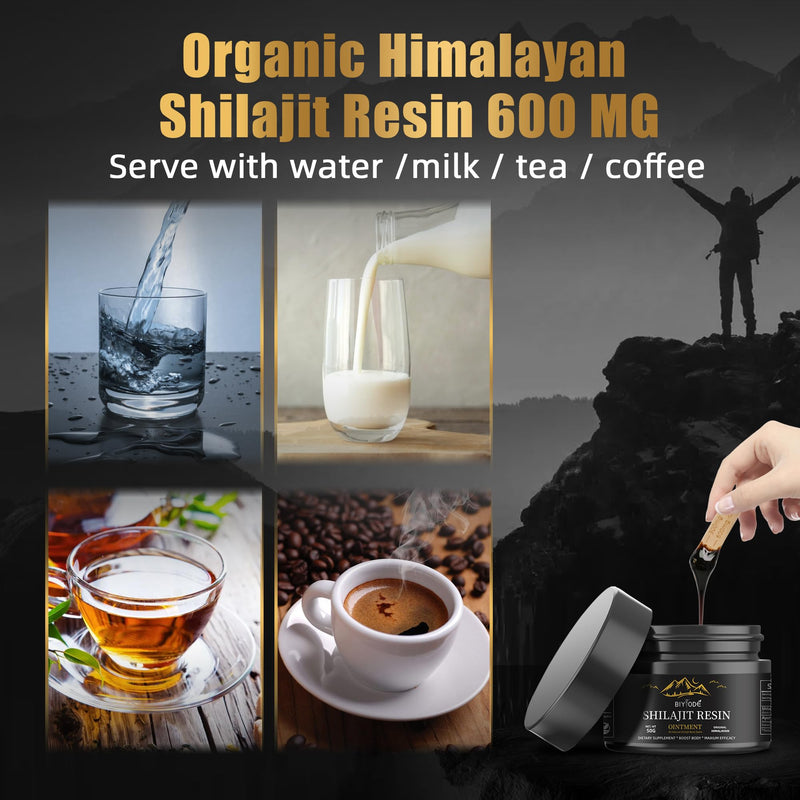 [Australia] - Organic Shilajit Pure Himalayan Supplement for Men Women Rich Fulvic Acid & 85+ Minerals, 600mg/100 Servings. 1.7 Fl Oz (Pack of 1) 