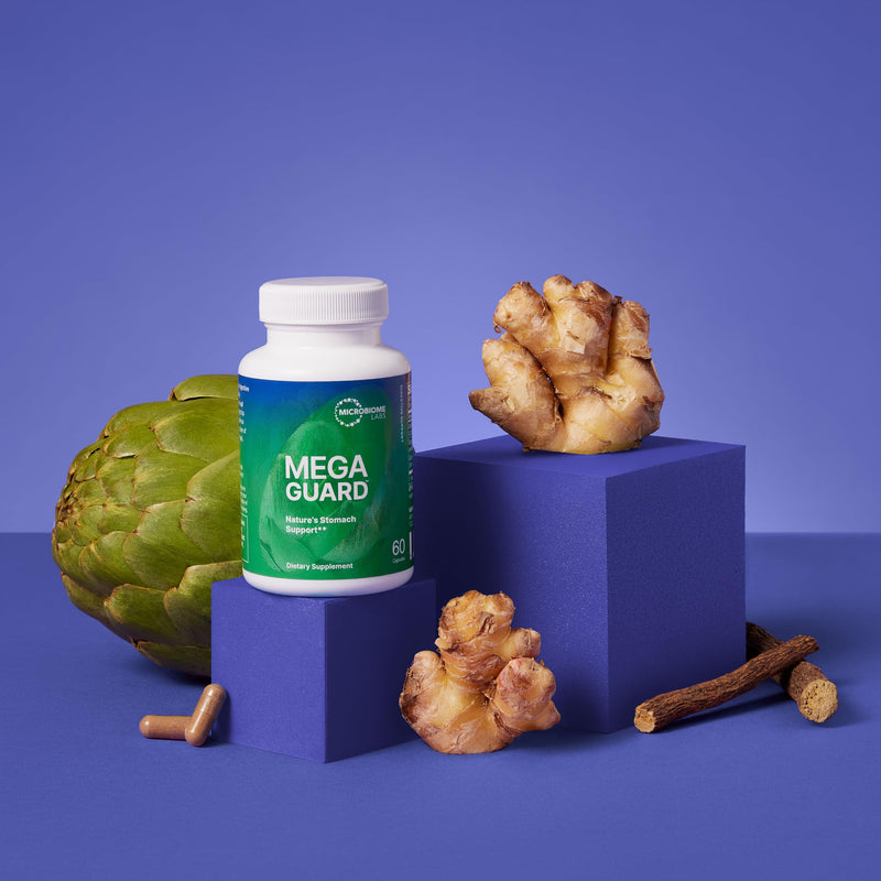 [Australia] - Microbiome Labs MegaGuard - Artichoke Leaf + Ginger Extract to Support Digestive Health - Daily Gut Health Supplement for Occasional Bloating Relief (60 Capsules) 