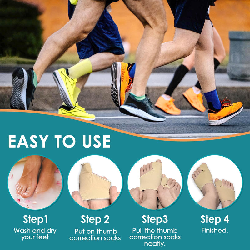 [Australia] - Hallux Valgus Socks, Hallux Valgus Correction, Hallux Valgus Socks with Gel Pad Protection, Hallux Valgus Toe Separator Correction, Hallux Valgus Correction Bandage for Men and Women (37-43 M, Skin) 