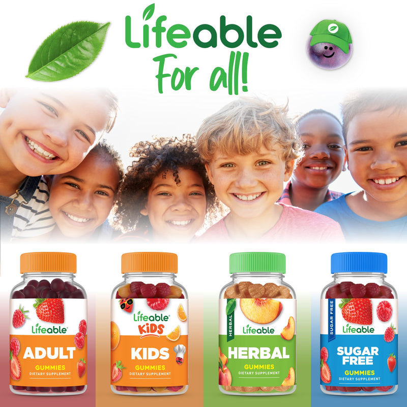Lifeable Multivitamin & Multimineral with Iron Chewables for Kids – Vegetarian – Gluten Free Vegetarian – Great Tasting - Natural Flavored Pectin Chews with Vitamins A, B, C, D & E – 150 Count