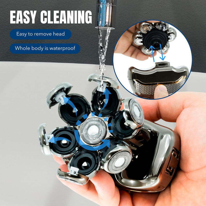 [Australia] - Head Shaver for Bald Man Cordless Electric Shavers - Detachable Heads Shavers for Men Waterproof Mens Razors for Shaving Rechargeable 7D Rotary Head Shaver,Nose Hair Trimmer,Ear Hair Trimmer for Men 