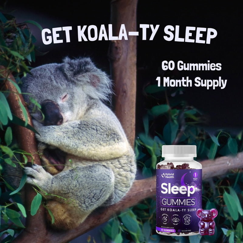 Sugar Free Sleep Gummies x 60 | Maximum Strength | with Ashwagandha, Magnesium, Chamomile Extract | Natural Berry Flavoured | Get Koala-Ty Sleep 1 count (Pack of 60)