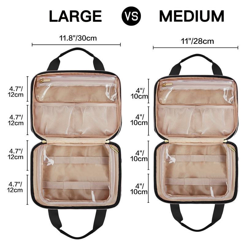 Leudes Travel Pill Bottle Organizer,Medicine Organizer and Storage,Home Medication Bag, Cases,Carrier for Pills,Vitamin,Fish Oil,Supplements for Women and Men (Medium, Black) | Portable Pill Travel Case with PVC Pocket for Vitamin,Fish Oil Empty Medica...
