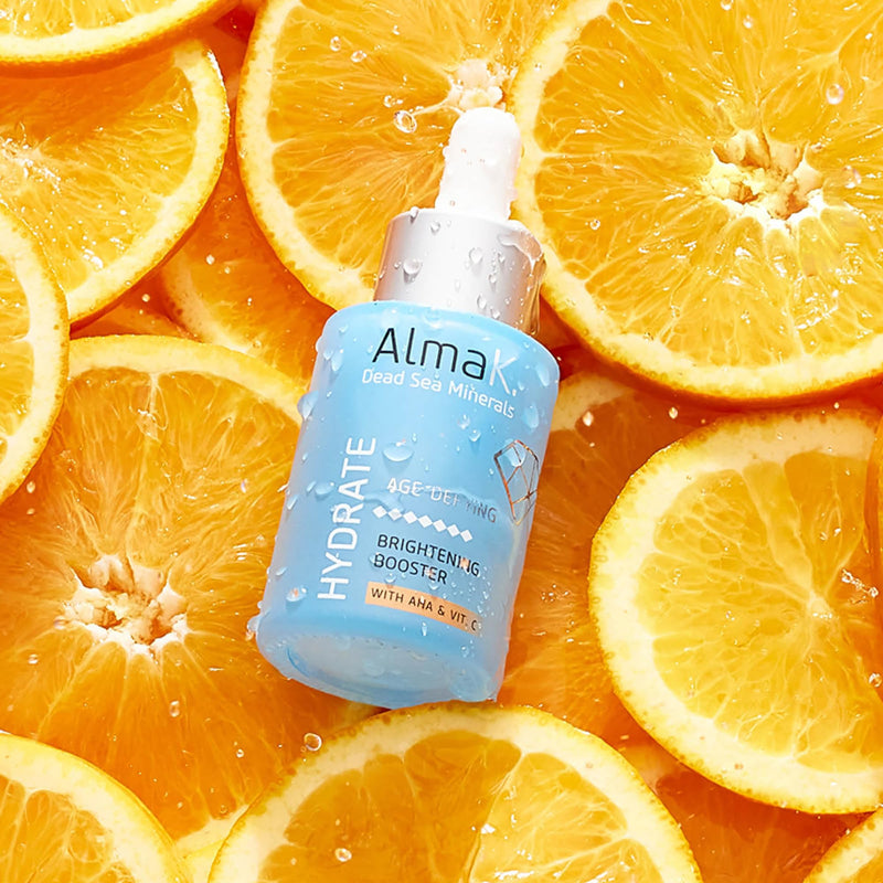 Alma K Brightening Booster - Vitamin C Face Serum with AHA, Hydrating and Brightening Serum for Women, Anti Aging, Improve Appearance of Fine Lines & Wrinkles - 1 oz 1 Fl Oz (Pack of 1)