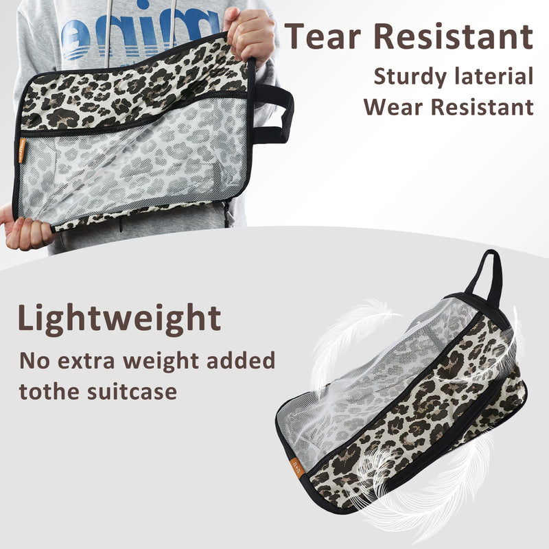 U+U 10 Set Compression Packing Cubes, Travel Organizers (Leopard) | Space-Saving & Complete Travel Set Leopard-02