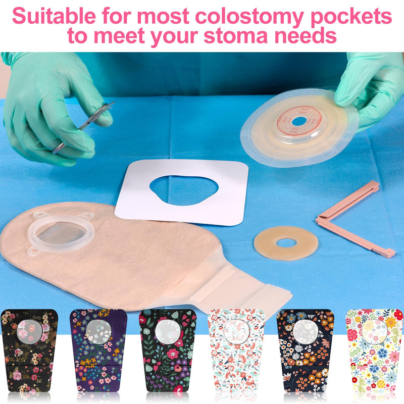 [Australia] - 14 Pcs Ostomy Bag Pouch Covers for Women Men with Round Opening Care Protector Shower Wraps Cover Odor Cute Style 