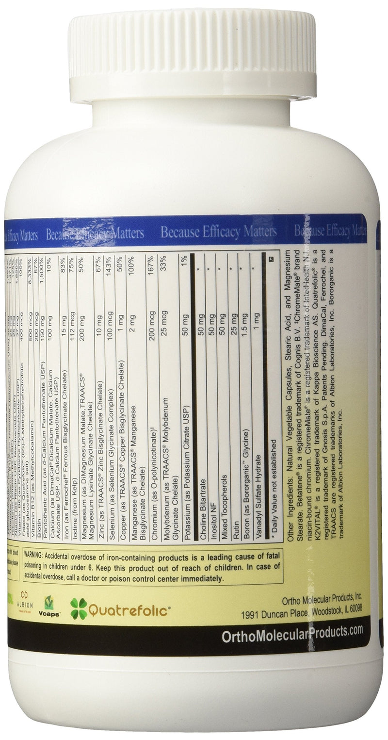 Ortho Molecular Products Alpha Base Capsules with Iron, 240 Count
