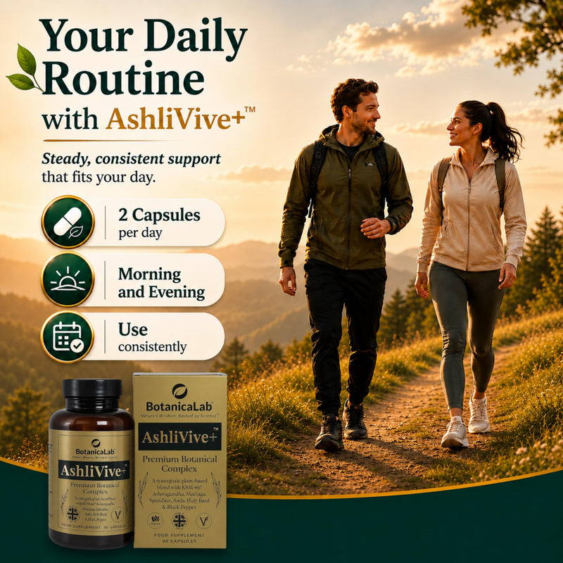 Complete Multi-Botanical Daily Support Complex | AshliVive+® Structured Botanical Formula with KSM-66® Ashwagandha | Stress Support, Calm Focus & Daily Vitality | UK Made Vegan | 90 Count