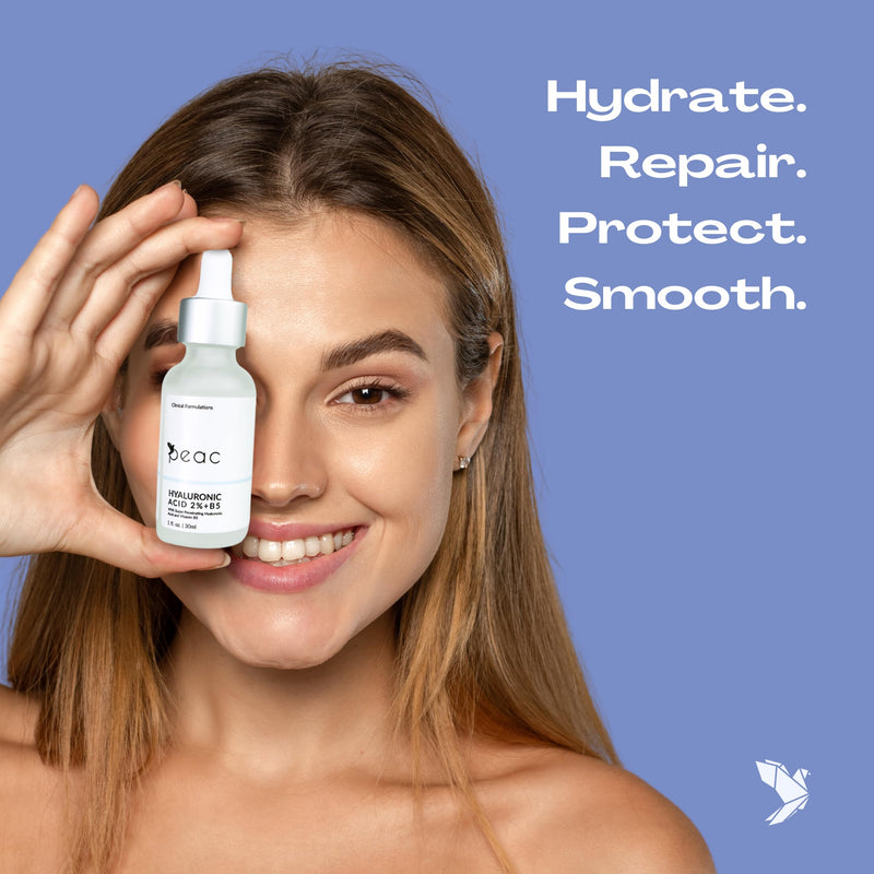 Hyaluronic Acid 2% + B5 Serum 60ml/2oz – USA Made - All Skin Types - Hyaluronic Acid Serum for Face – Hydrating, Plumping & Lightweight – Fragrance Free Skincare – Moisturizing Face Serum for Women 1 Fl Oz (Pack of 2)