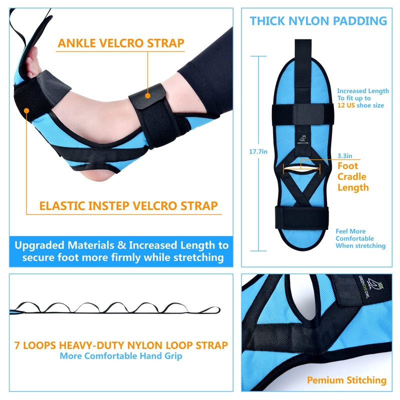 [Australia] - Foot & Calf Stretching Kit-Foot Rocker, Stretching Strap & Spiky Massage Ball-Effective Pain Relief for Plantar Fasciitis, Achilles Tendonitis, Tight Calves & Hamstrings-Instructions Included… 