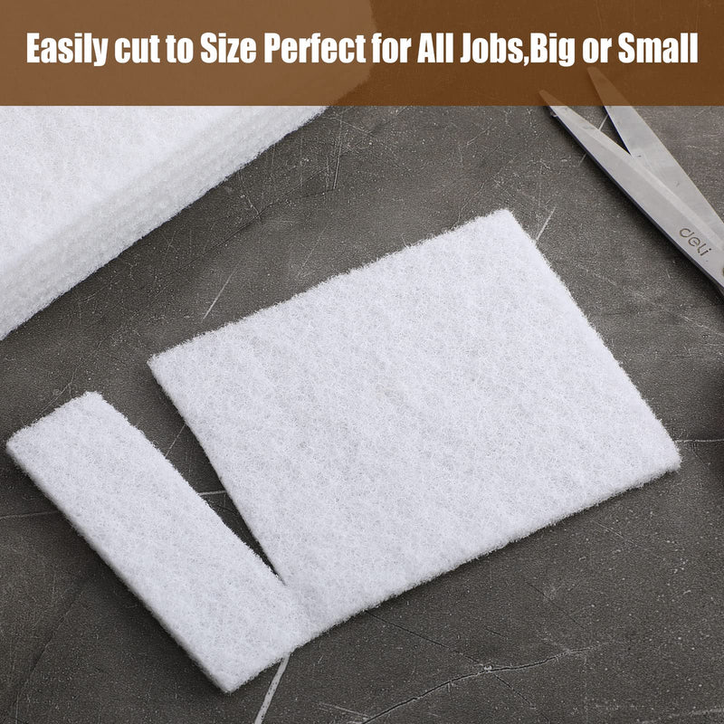 [Australia] - 20 Pieces White Scrubbing Pad Non Woven Pads Scouring Pad Non Scratch Multipurpose Scouring Sponge Abrasive Hand Pad Multi Surface Scrubber Pads for Cleaning Polishing (6 x 9 Inch) 6 x 9 Inch 