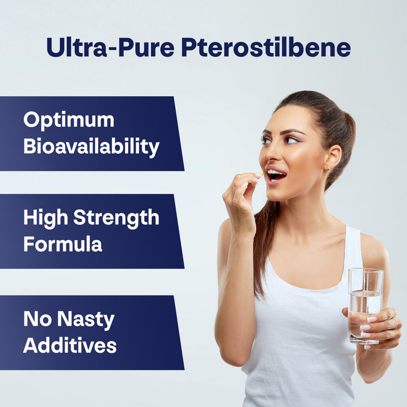 Pterostilbene 150mg – 60 Capsules – 99% Pure Trans-Pterostilbene – Third-Party Tested Antioxidant Supplement for Cellular Health & Healthy Aging 60 count (Pack of 1)