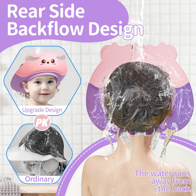 [Australia] - Baby Shower Cap Shield for Kids Soft Silicone Adjustable 1-10 Years Old Cartoon Deer Shower Cap for Kids Toddler Shower Cap Shield Makes the Kids Bath More Fun Pink 