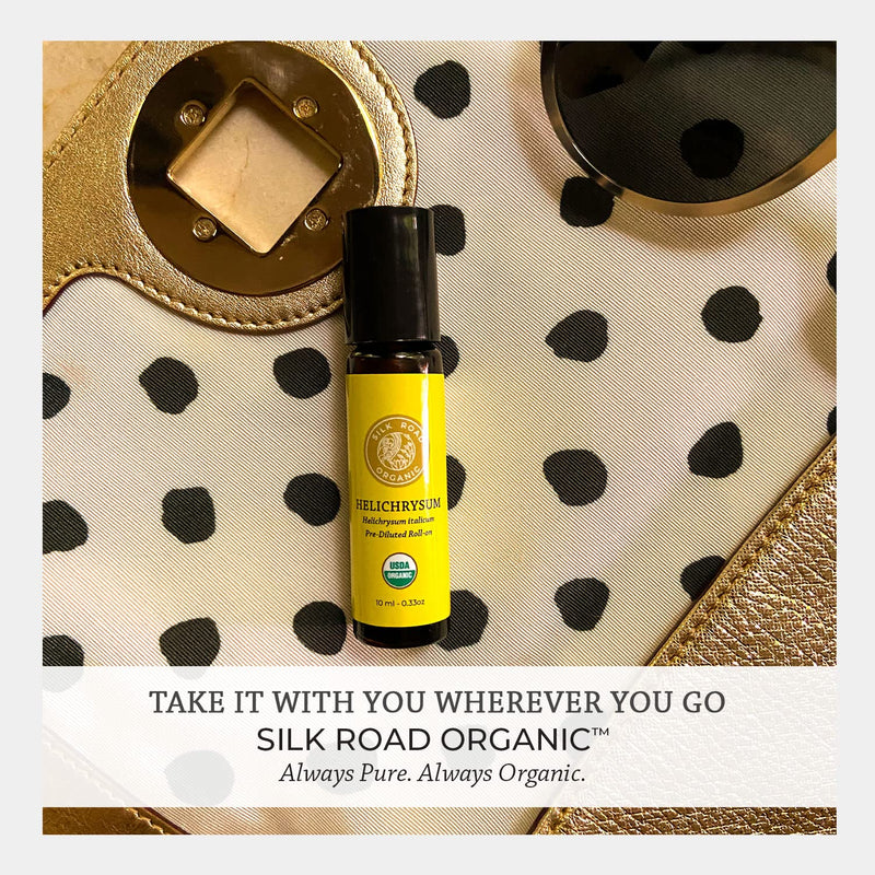 [Australia] - Silk Road Organic Helichrysum Italicum Essential Oil Roll On, 100% Pure USDA Certified Aromatherapy for Skin Vitality & Anti-Aging - 10 ml Roller - Always Pure, Always Organic Helichrysum roll on 