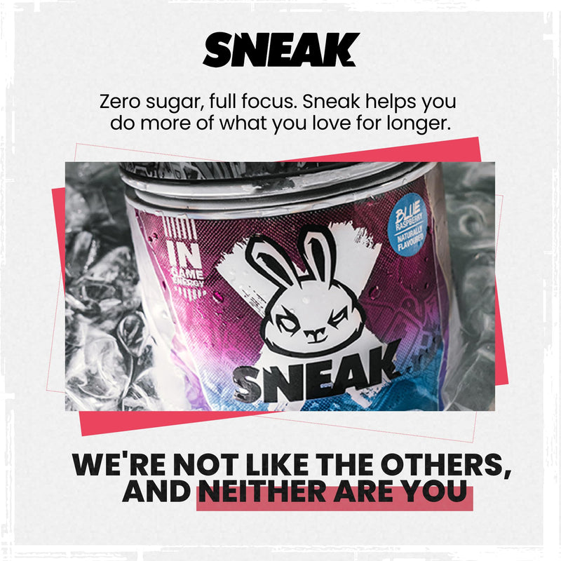 [Australia] - SNEAK | Blue Raspberry | Zero Sugar, Low-Calorie Energy Drink for Sustained Concentration & Focus | 40 Servings 