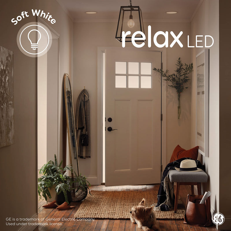 GE Relax LED Light Bulbs, 60 Watt, Soft White, A19 (4 Pack) 4 Pack