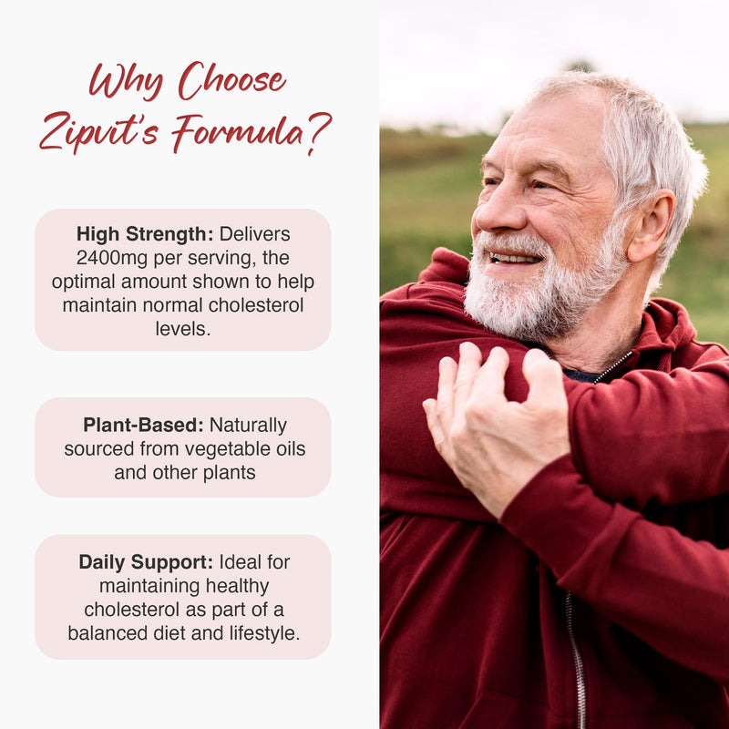 Zipvit Plant Sterols High Strength 2400mg, 90 Vegan Tablets, Supports Maintenance of Normal Blood Cholesterol, Vegan and Vegetarian Friendly 90 Tablets
