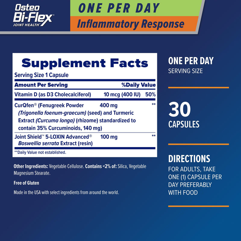 Osteo Bi-Flex One Per Day Inflammatory Response CurQfen Supplement