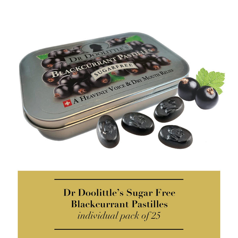 [Australia] - Dr. Doolittle‚Äôs Sugar Free Soft Fruit Pastilles for Voice and Throat, Blackcurrant Flavor, 2.12 Ounce Tin, approximately 25 Count Package Blackcurrant Sugar Free 25 Count (Pack of 1) 